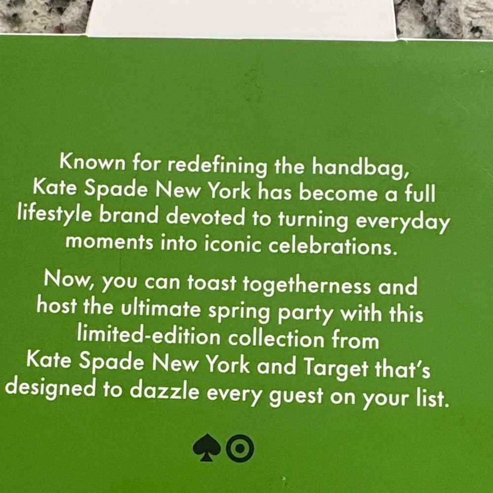 Kate Spade Green and White Party Invitations Set